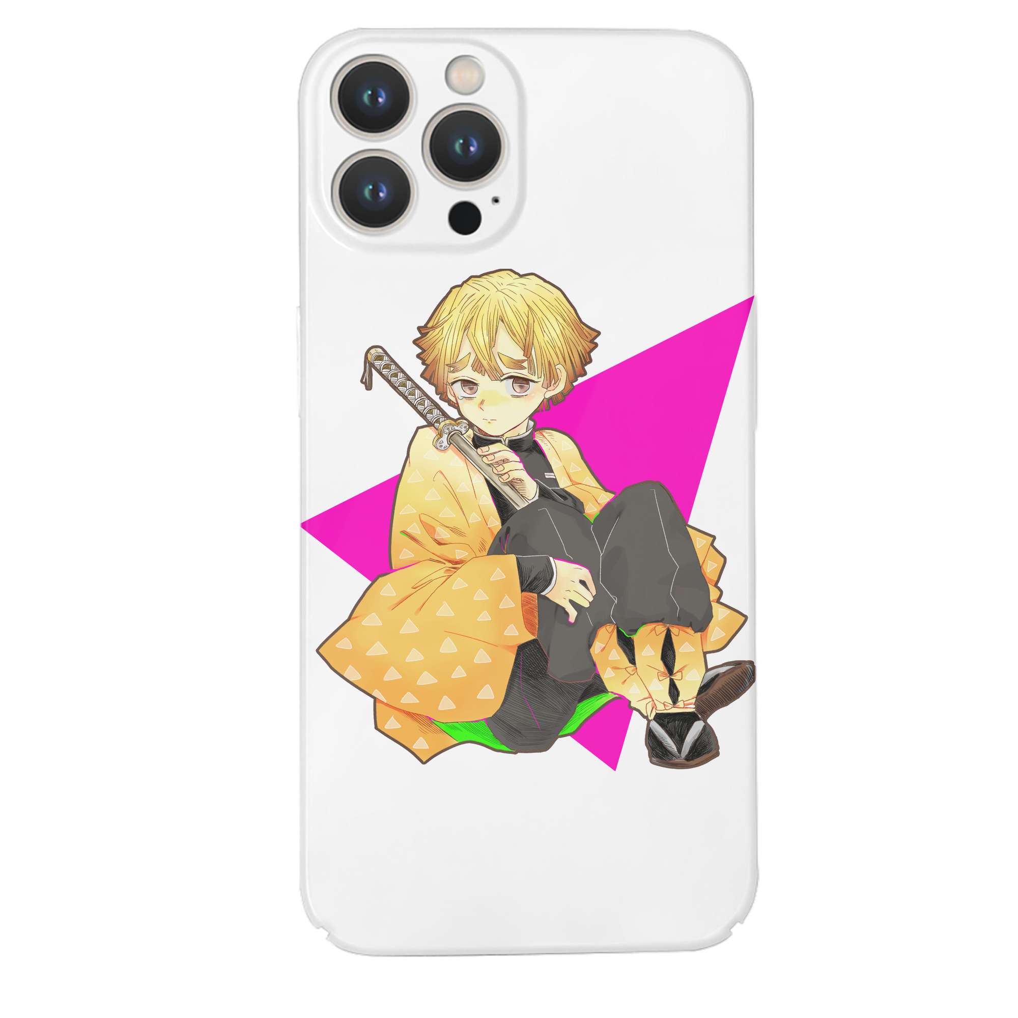 （画像用） 鬼滅の刃（きめつのやいば）我妻 善逸／あがつま ぜんいつ Agatsuma Zenitsu 【iPhone 14シリーズ対応】ハードケース